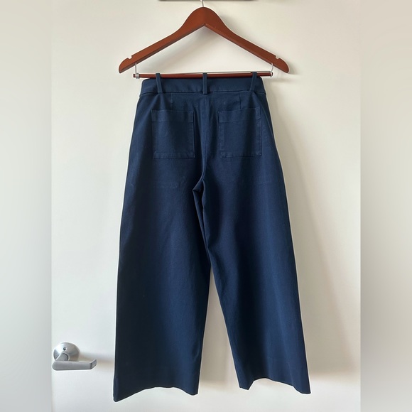 J.Crew petite Sydney wide-leg pant in bi-stretch cotton blend in navy - Picture 6 of 6